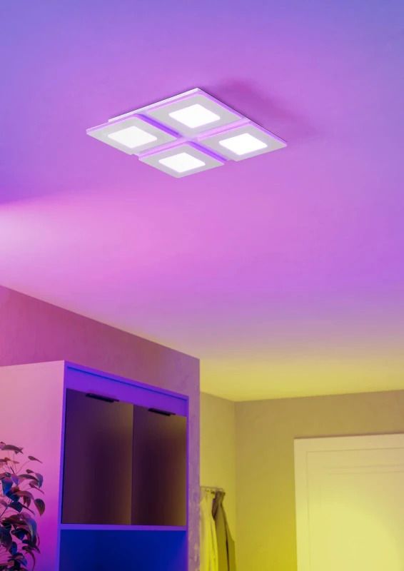 EGLO Plafondlamp Smart Padrogiano | 26.2W RGB 3800Lm | IP20 Dimbaar Zigbee | Wit