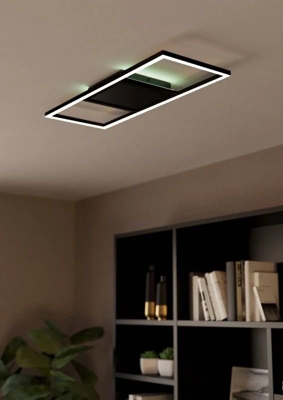 EGLO Plafondlamp Smart Calagrano | 21W RGB 2600Lm | IP20 Dimbaar Zigbee | Zwart/wit