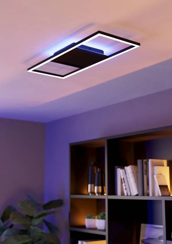 EGLO Plafondlamp Smart Calagrano | 21W RGB 2600Lm | IP20 Dimbaar Zigbee | Zwart/wit
