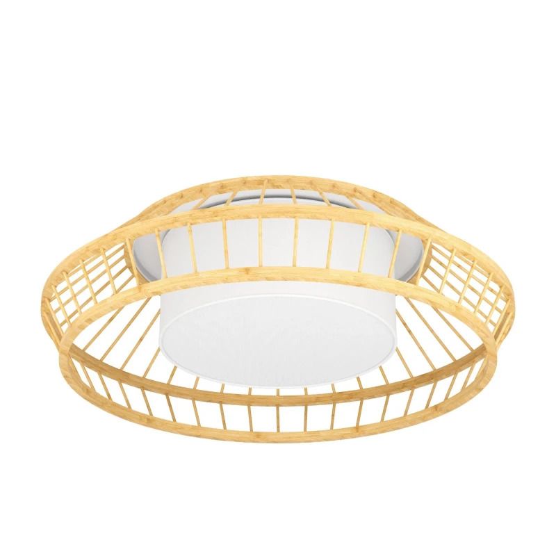 EGLO Plafondlamp Smart Yuku | 22W 2700K/6500K 2600Lm | IP20 Dimbaar Zigbee | Wit/bamboe