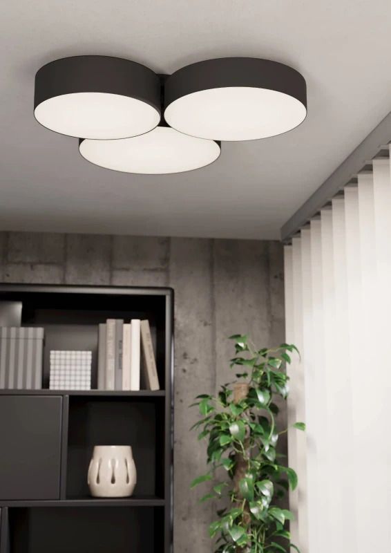 EGLO Plafondlamp Smart Barbano | 22.5W RGB 2550Lm | IP20 Dimbaar Zigbee | Zwart/glas