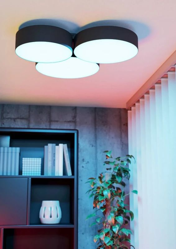EGLO Plafondlamp Smart Barbano | 22.5W RGB 2550Lm | IP20 Dimbaar Zigbee | Zwart/glas
