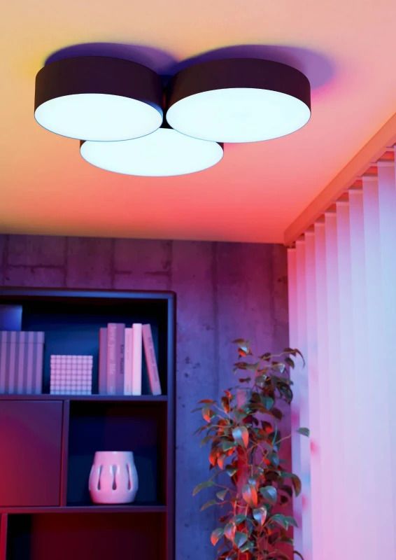 EGLO Plafondlamp Smart Barbano | 22.5W RGB 2550Lm | IP20 Dimbaar Zigbee | Zwart/glas