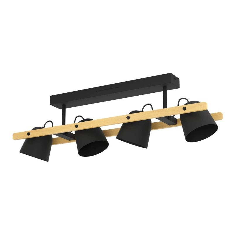 EGLO Plafondlamp Smart Hornwood | 14.8W RGB 2200Lm | IP20 Dimbaar Zigbee | Zwart/hout