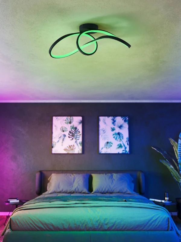 EGLO Plafondlamp Smart Calarossa | 22W RGB 2500Lm | IP20 Dimbaar Zigbee | Zwart/wit