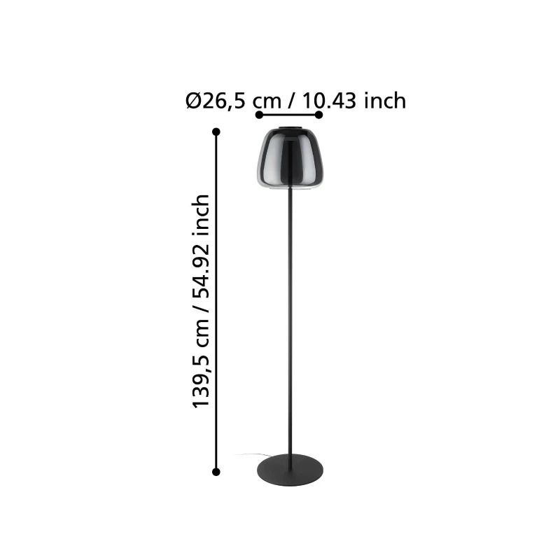 EGLO LED Vloerlamp Smart Alfero | 15.5W RGB 2000Lm | Dimbaar Zigbee | Glas