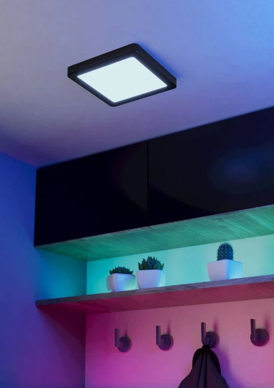 EGLO Plafondlamp Smart Fueva 6 | 10.5W RGB 1600Lm | IP44 Dimbaar Zigbee | Zwart