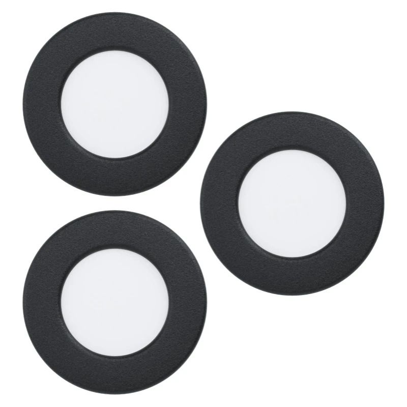 EGLO 3X LED Inbouwspot Smart Fueva 6 | 8.4W RGB 1020Lm | IP44 Dimbaar Zigbee | Zwart