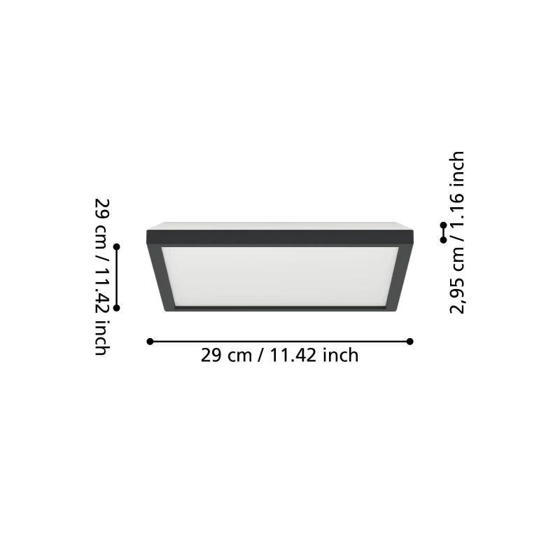 EGLO Plafondlamp Smart Rovito | 13.4W RGB 1780Lm | IP44 Dimbaar Zigbee | Zwart