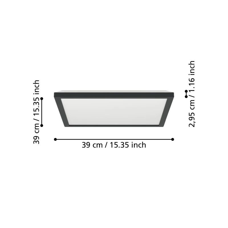 EGLO Plafondlamp Smart Rovito | 17.6W RGB 2400Lm | IP44 Dimbaar Zigbee | Zwart