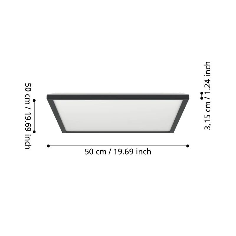 EGLO Plafondlamp Smart Rovito | 17W RGB 2800Lm | IP44 Dimbaar Zigbee | Zwart