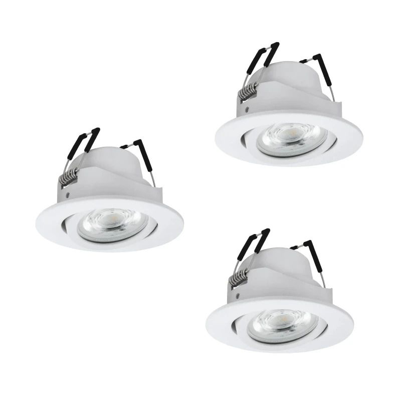 EGLO 3X LED Inbouwspot Smart Saliceto | 14.7W RGB 490Lm Dimbaar Zigbee | Wit