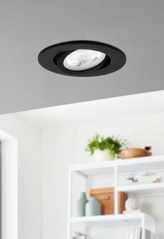 EGLO LED Inbouwspot Smart Saliceto | 4.7W RGB 345Lm | IP44 Dimbaar Zigbee | Zwart