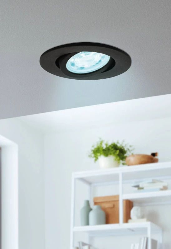 EGLO LED Inbouwspot Smart Saliceto | 4.7W RGB 345Lm | IP44 Dimbaar Zigbee | Zwart