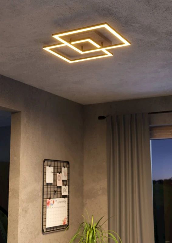 EGLO Plafondlamp Smart Lomaltas | 32W 2700K/6500K 4400Lm | IP20 Dimbaar Zigbee | Zwart/hout