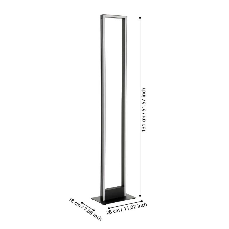 EGLO LED Vloerlamp Smart Salvilanas | 33W 2700K/6500K 4300Lm | Dimbaar Zigbee | Zwart