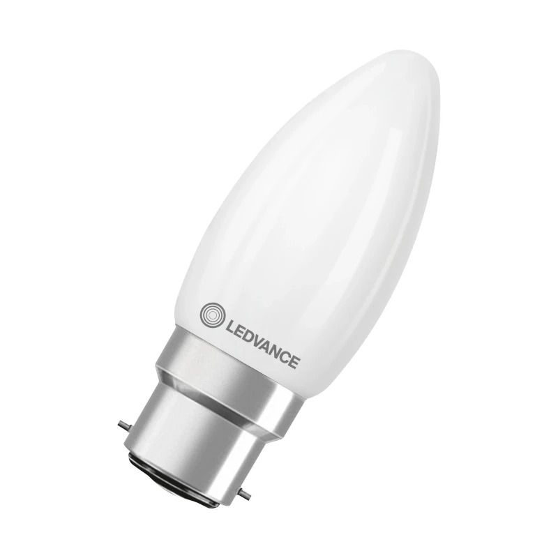 Ledvance B22d LED Kaarslamp | 3.4W 2700K 220V/240V 827 470Lm | 300° Ø35mm Dimbaar