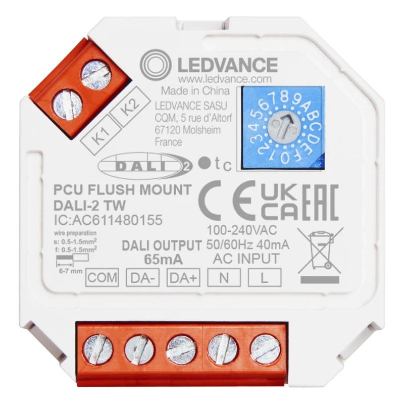 Ledvance Lichtregelsysteemcomponent | push control unit fm dali-2 tw flush mount dali-2 tw