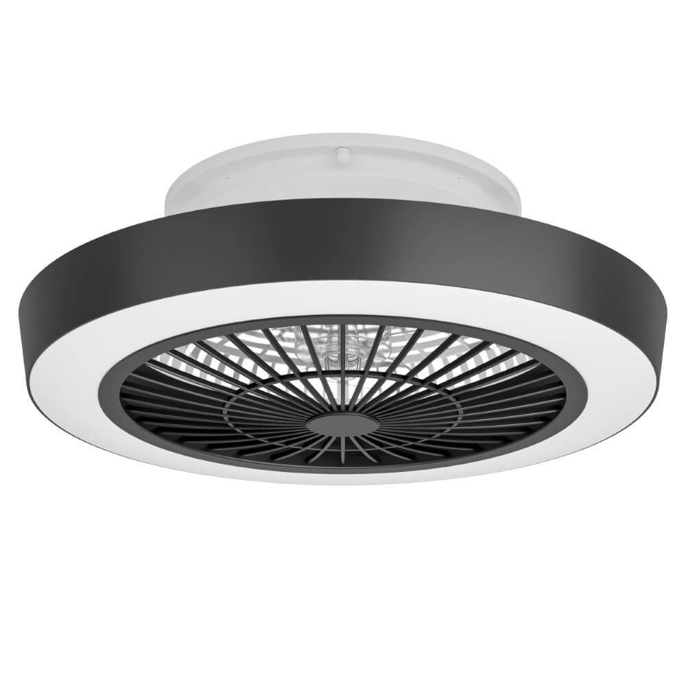EGLO Sazan 35096 | Plafondventilator 55CM Zwart/Wit | Inclusief 40W LED Lamp