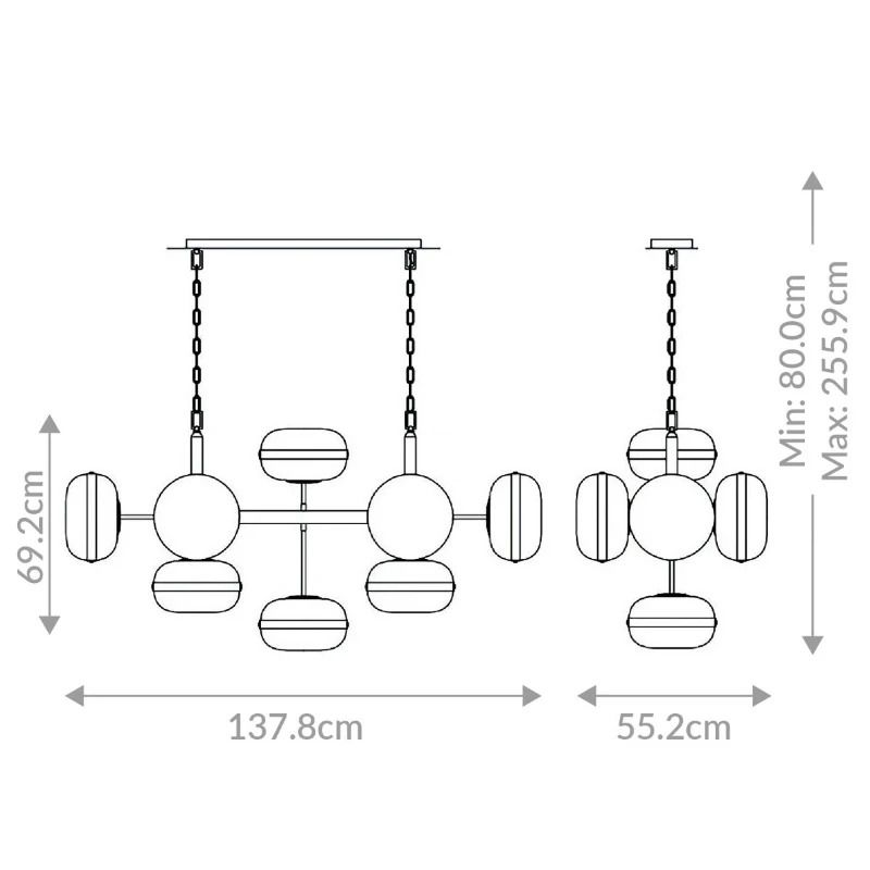 Eurofase LED Hanglamp Nottingham | 10X E27 Max 40W | Antique Brass