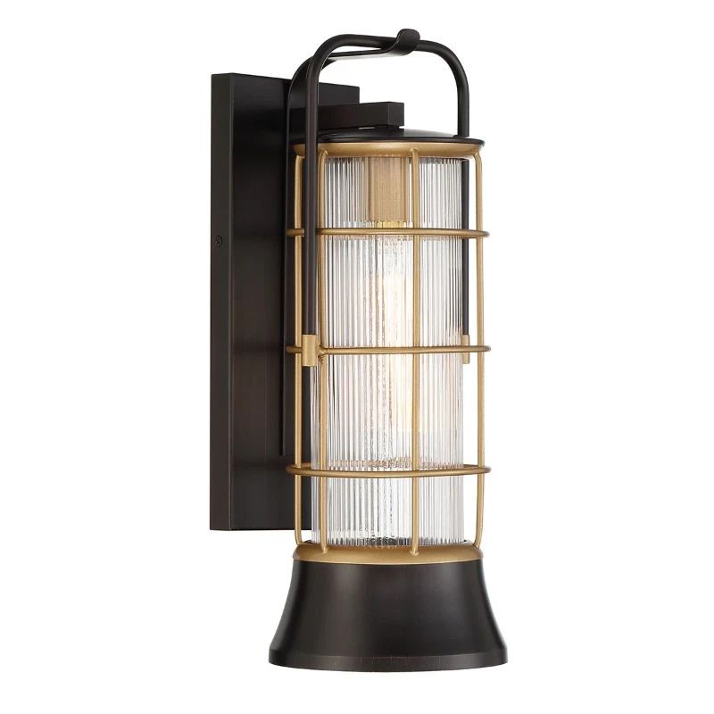 Eurofase LED Wand Buitenlamp Rivamar | 1X E27 Max 40W | Black and Brushed Gold