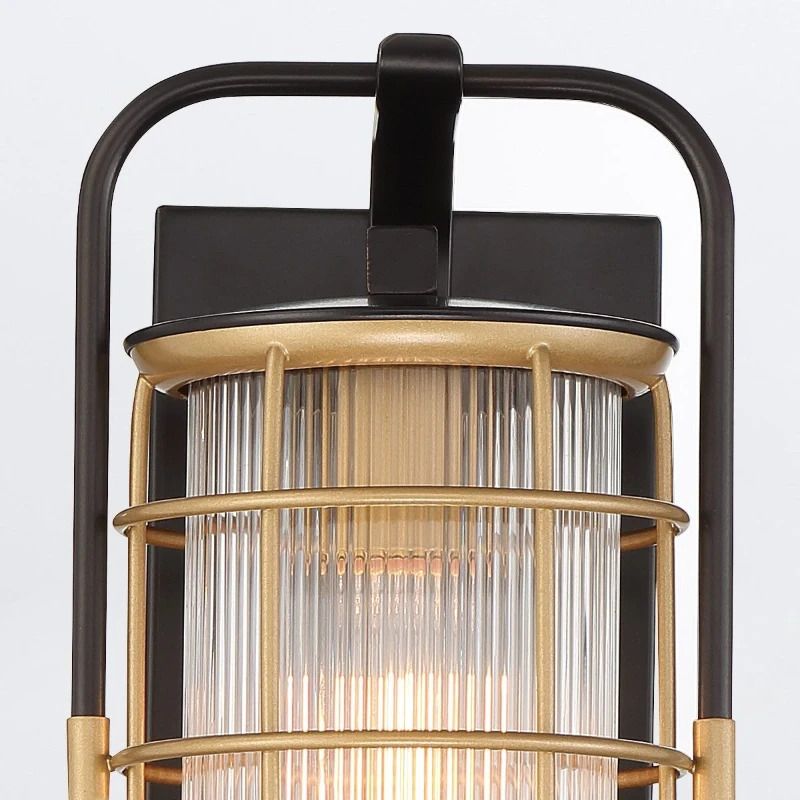 Eurofase LED Wand Buitenlamp Rivamar | 1X E27 Max 40W | Black and Brushed Gold