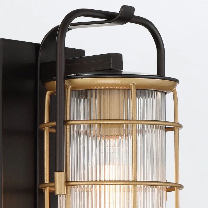 Eurofase LED Wand Buitenlamp Rivamar | 1X E27 Max 40W | Black and Brushed Gold