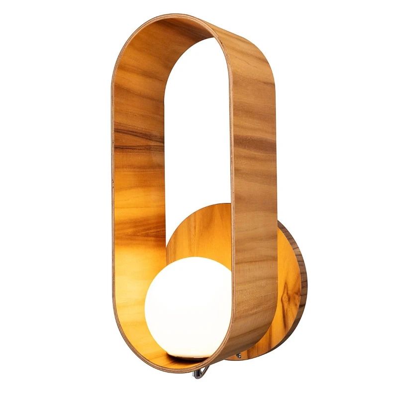 Accord Houten LED Wandlamp Sfera | 1X E27 Max 40W | Teak