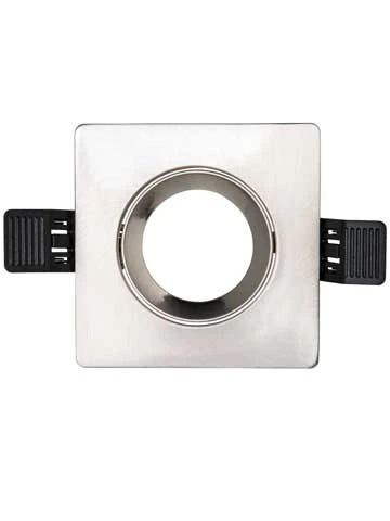 Interlight Frames MR16 GU10 | MR16 frame 90mm vierkant geborsteld chroom IP20