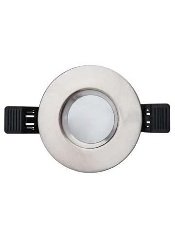 Interlight Frames MR16 GU10 | MR16 frame 90mm rond geborsteld chroom IP65