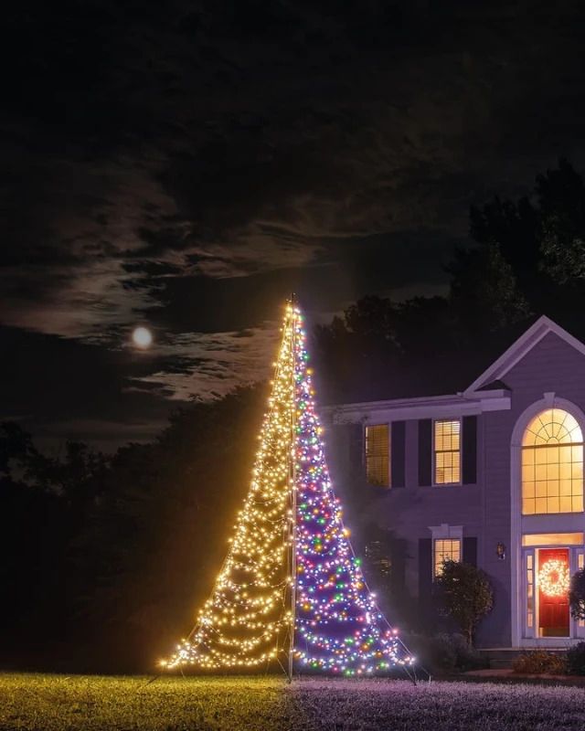 Fairybell Buitenkerstboom | 400cm 1500 LEDs | Warm Wit & Meerkleurig | Inclusief Mast