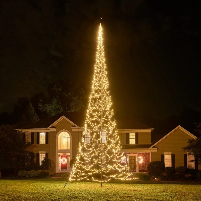 Fairybell Buitenkerstboom | 800cm 3000 LEDs | Warm Wit & Meerkleurig |LED niet uitwisselbaar | Exclusief Mast