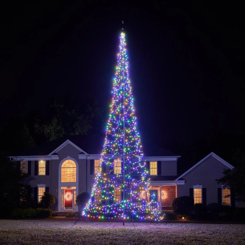 Fairybell Buitenkerstboom | 800cm 3000 LEDs | Warm Wit & Meerkleurig |LED niet uitwisselbaar | Exclusief Mast
