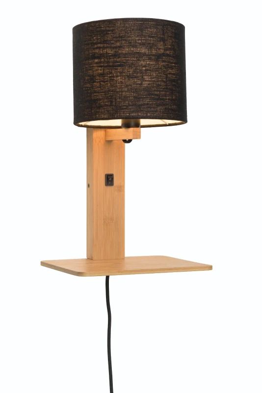 Good&Mojo Bamboe LED Wandlamp Andes | 1X E14 Max 40W | Black