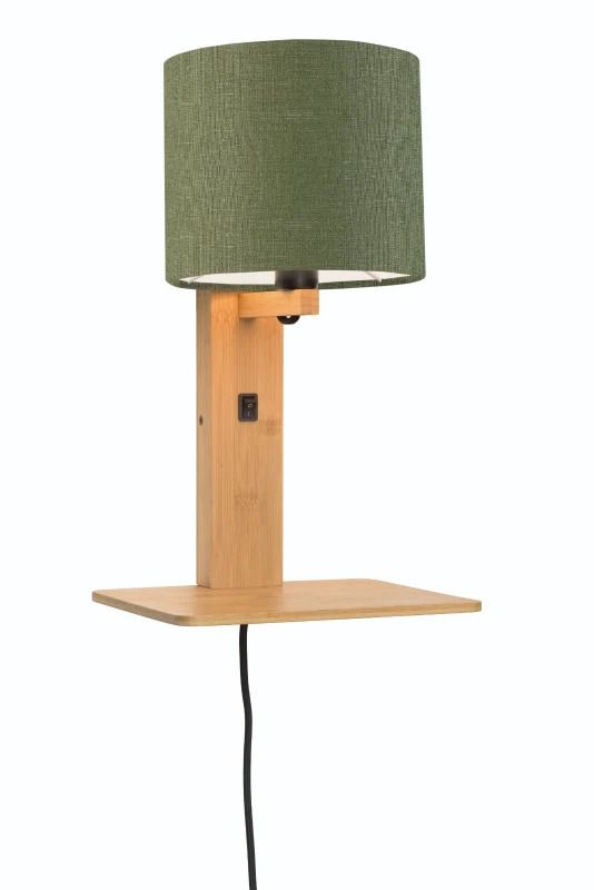 Good&Mojo Bamboe LED Wandlamp Andes | 1X E14 Max 40W | Green Forest