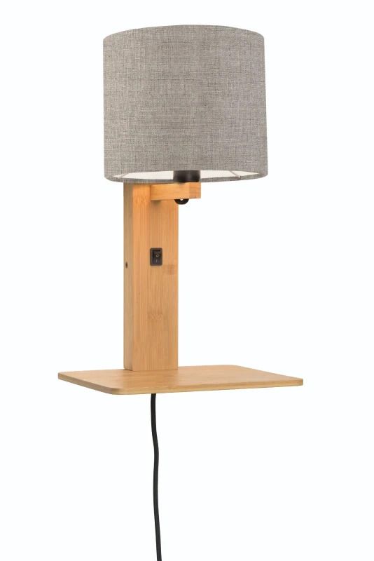 Good&Mojo Bamboe LED Wandlamp Andes | 1X E14 Max 40W | Dark Linen