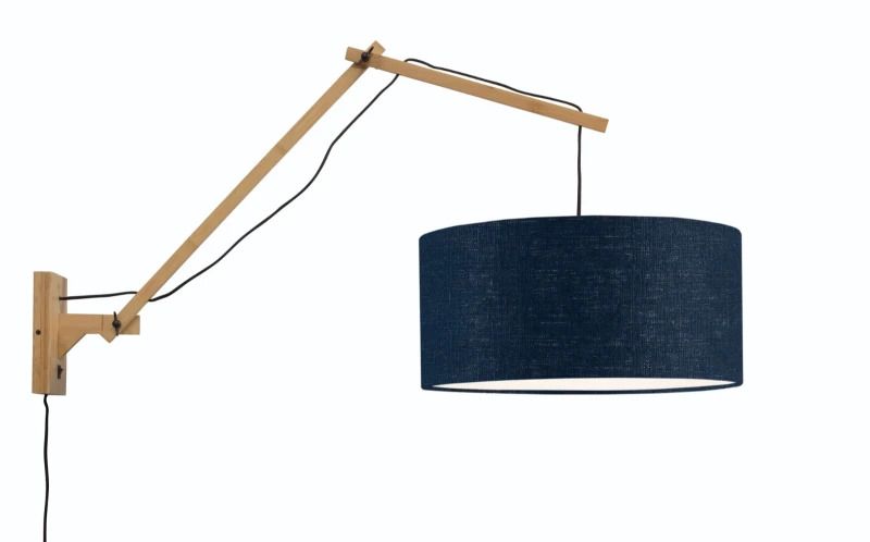 Good&Mojo Bamboe LED Wandlamp Andes | 1X E27 Max 40W | Blue Denim