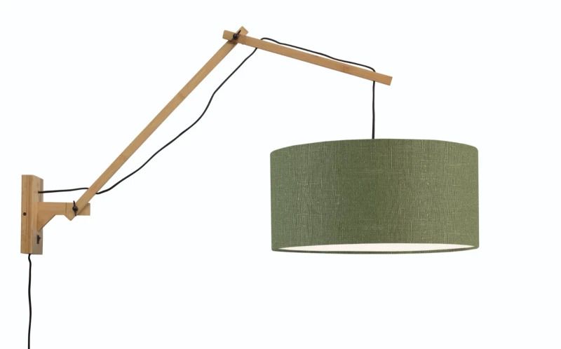 Good&Mojo Bamboe LED Wandlamp Andes | 1X E27 Max 40W | Green Forest
