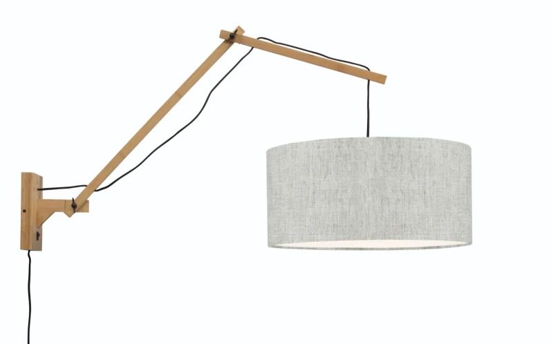 Good&Mojo Bamboe LED Wandlamp Andes | 1X E27 Max 40W | Light Linen
