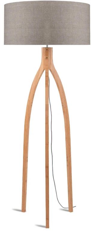 Good&Mojo Bamboe LED Staande Lamp Annapurna | 1X E27 Max 60W | Dark Linen
