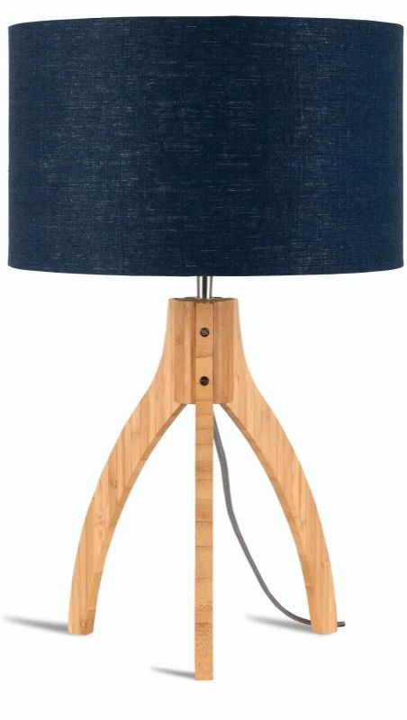 Good&Mojo Bamboe LED Tafellamp Annapurna | 1X E27 Max 40W | Blue Denim