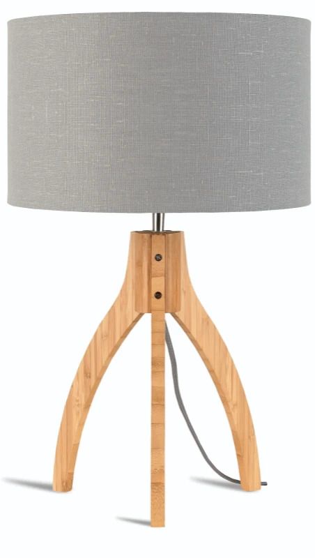 Good&Mojo Bamboe LED Tafellamp Annapurna | 1X E27 Max 40W | Light Grey