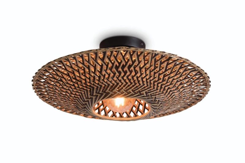 Good&Mojo Bamboe LED Plafondlamp Bali | 1X E27 Max 60W | Natural/Black