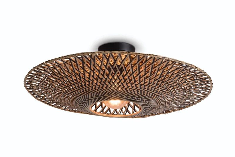 Good&Mojo Bamboe LED Plafondlamp Bali | 1X E27 Max 60W | Natural/Black