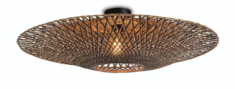 Good&Mojo Bamboe LED Plafondlamp Bali | 1X E27 Max 60W | Natural/Black