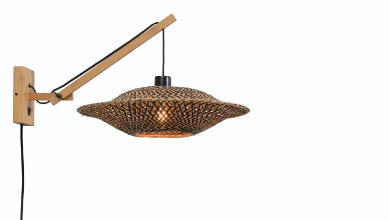 Good&Mojo Bamboe LED Wandlamp Bali | 1X E27 Max 40W | Natural/Black