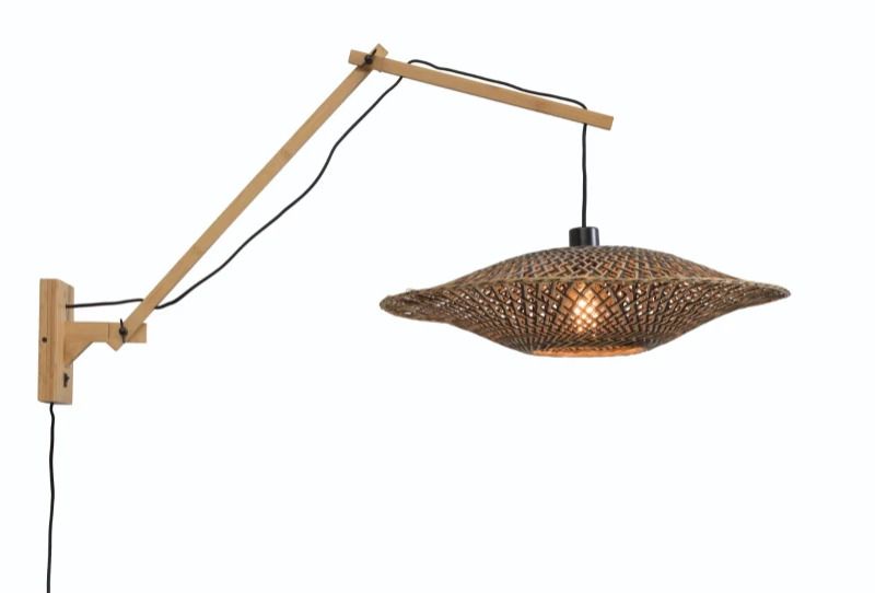 Good&Mojo Bamboe LED Wandlamp Bali | 1X E27 Max 40W | Natural/Black