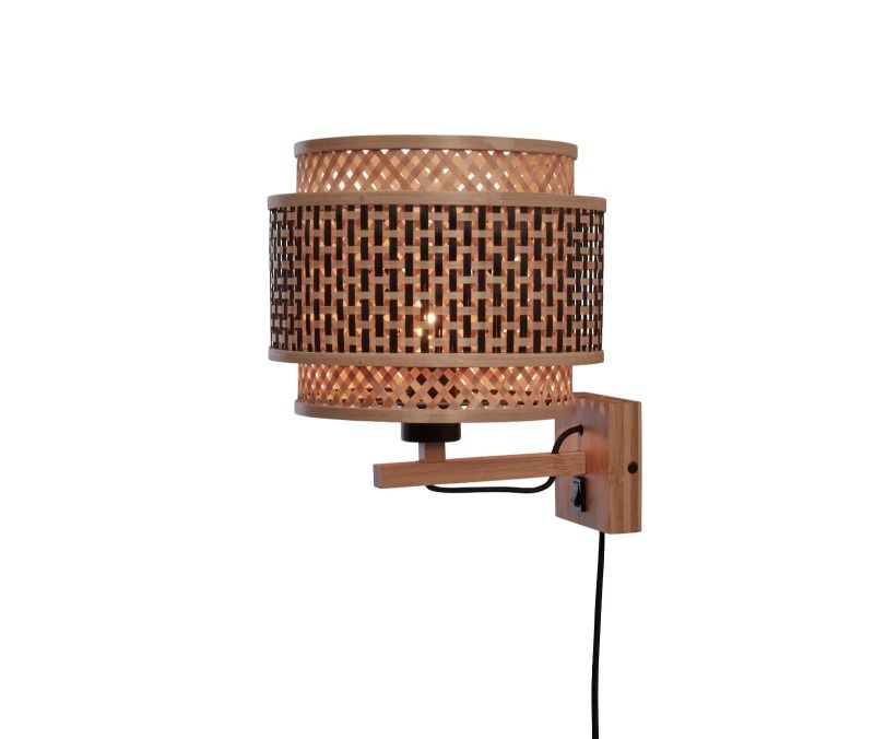 Good&Mojo Bamboe LED Wandlamp Bhutan | 1X E27 Max 60W | Natural/Black