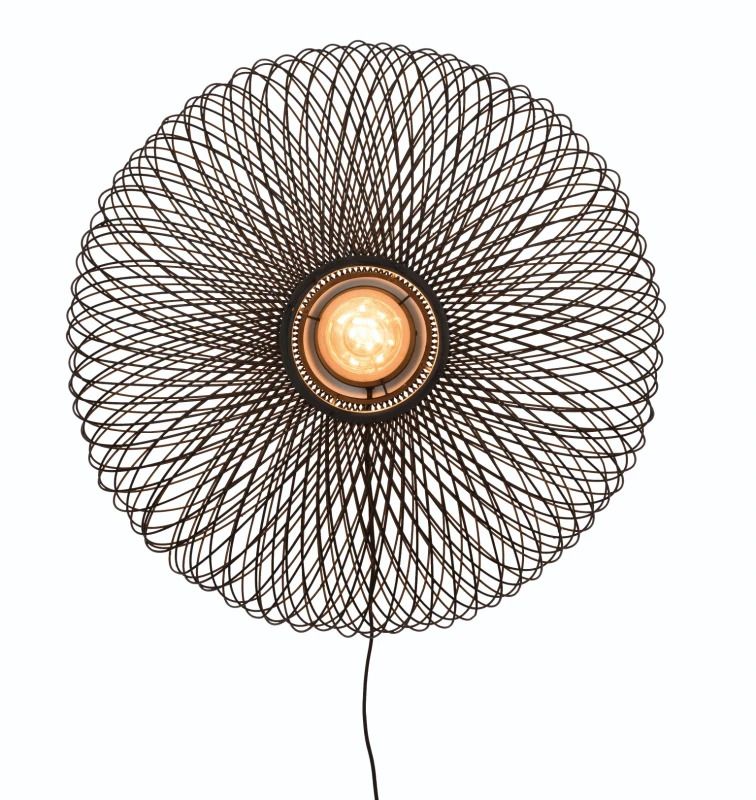 Good&Mojo Bamboe LED Wandlamp Cango | 1X E27 Max 60W | Black