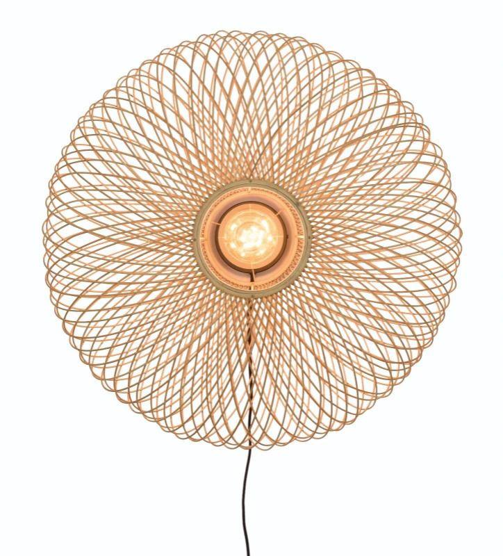 Good&Mojo Bamboe LED Wandlamp Cango | 1X E27 Max 60W | Natural/Black